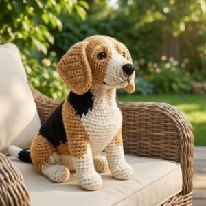 Amigurumi Beagle Dog Crochet Pattern, Beginner Friendly Plush Puppy PDF
