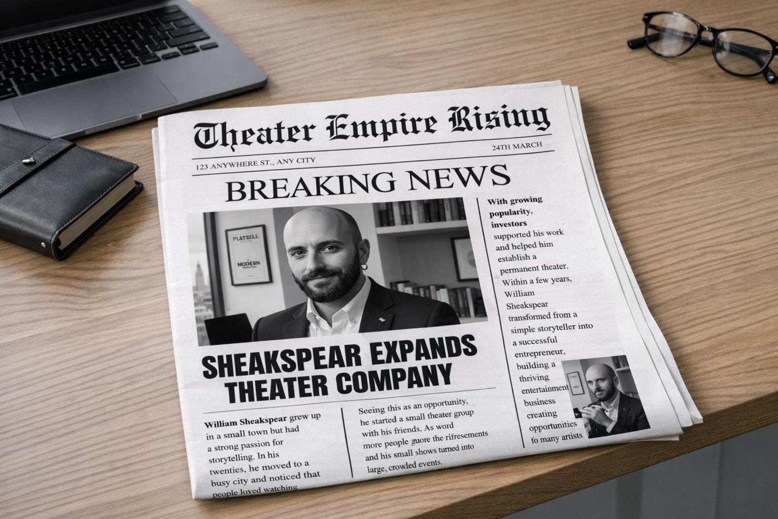 Business Success Newspaper Canva Template, Editable Invitation (Digital Download) |Beginner Friendly Template