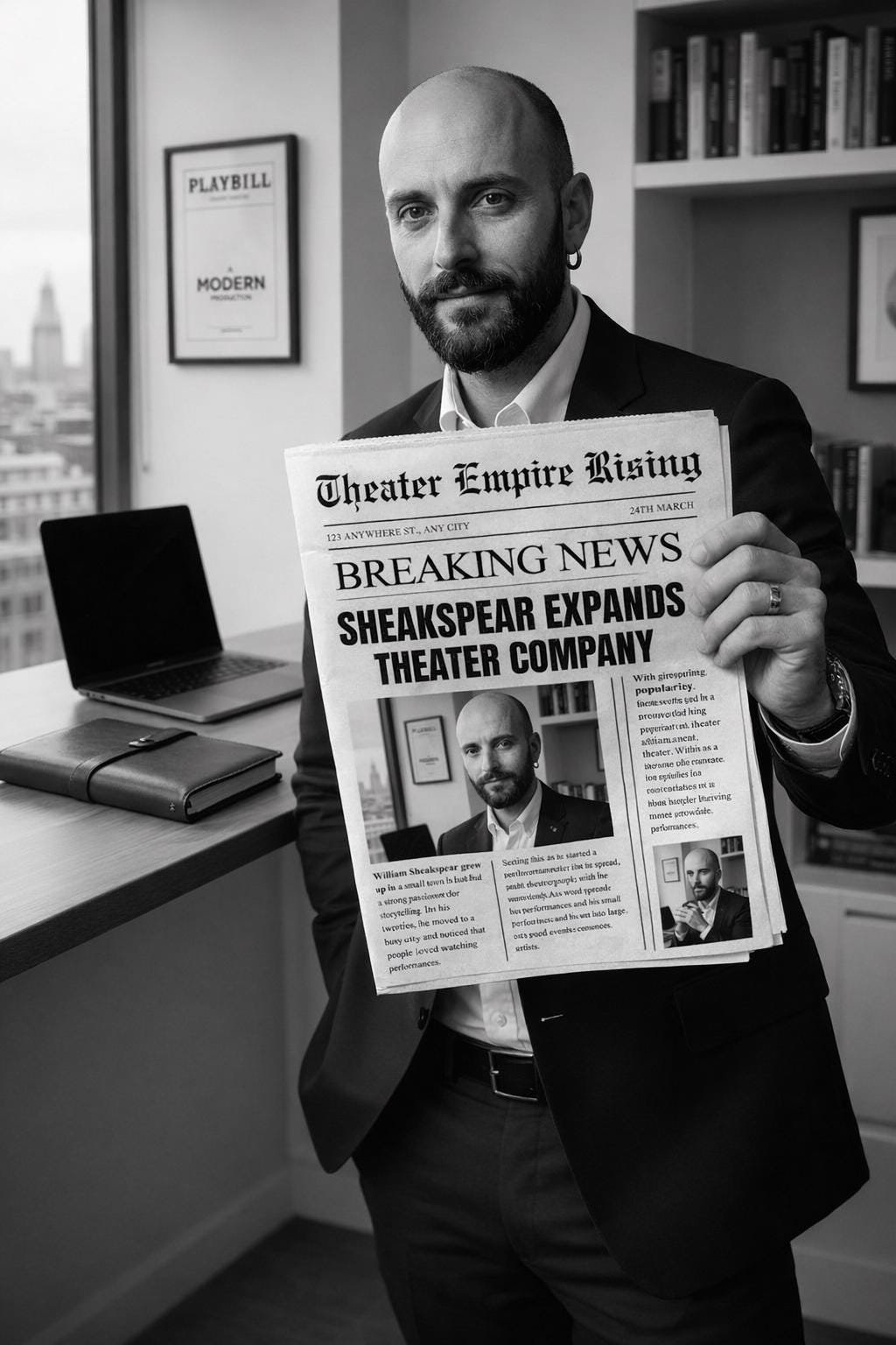 Business Success Newspaper Canva Template, Editable Invitation (Digital Download) |Beginner Friendly Template