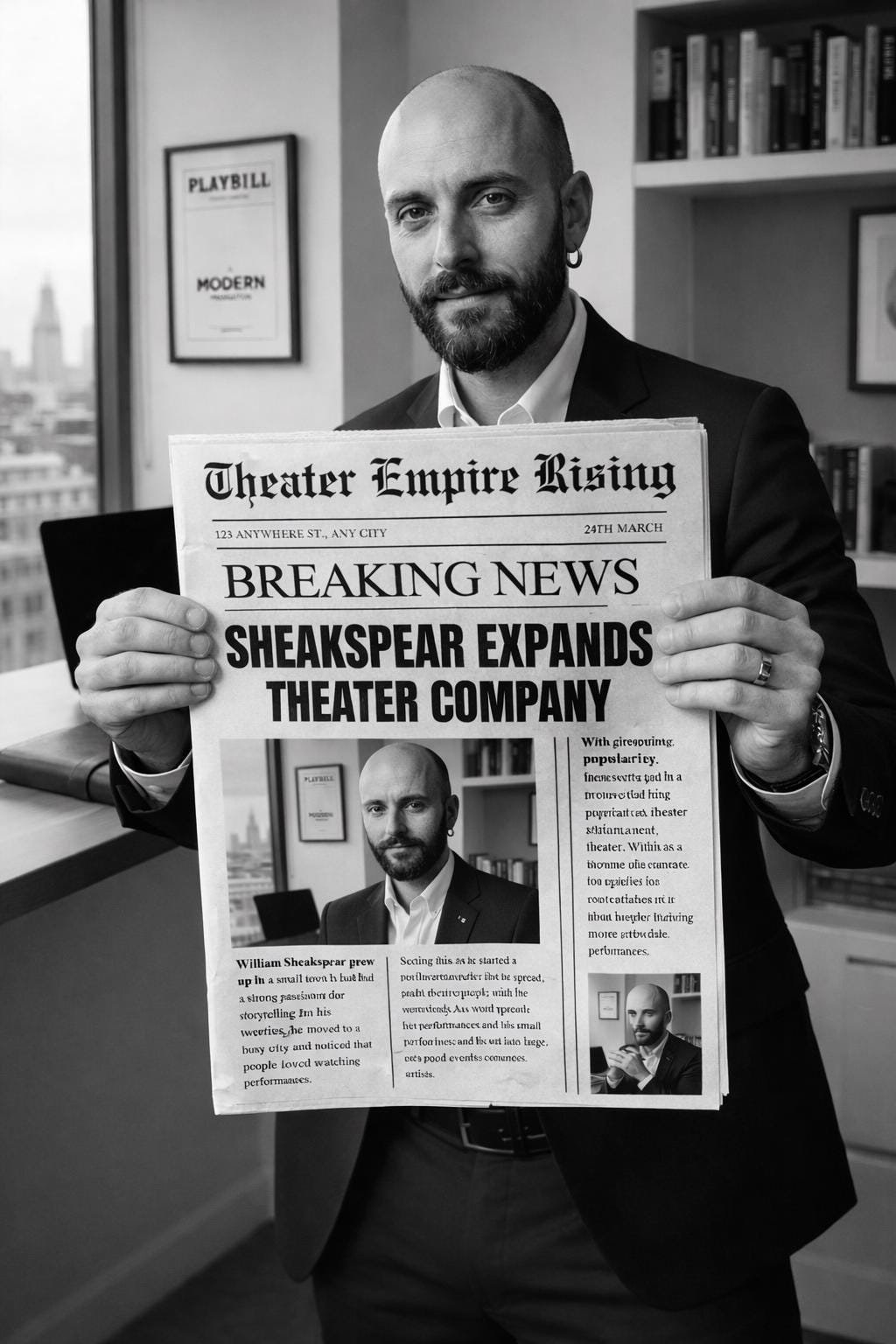 Business Success Newspaper Canva Template, Editable Invitation (Digital Download) |Beginner Friendly Template