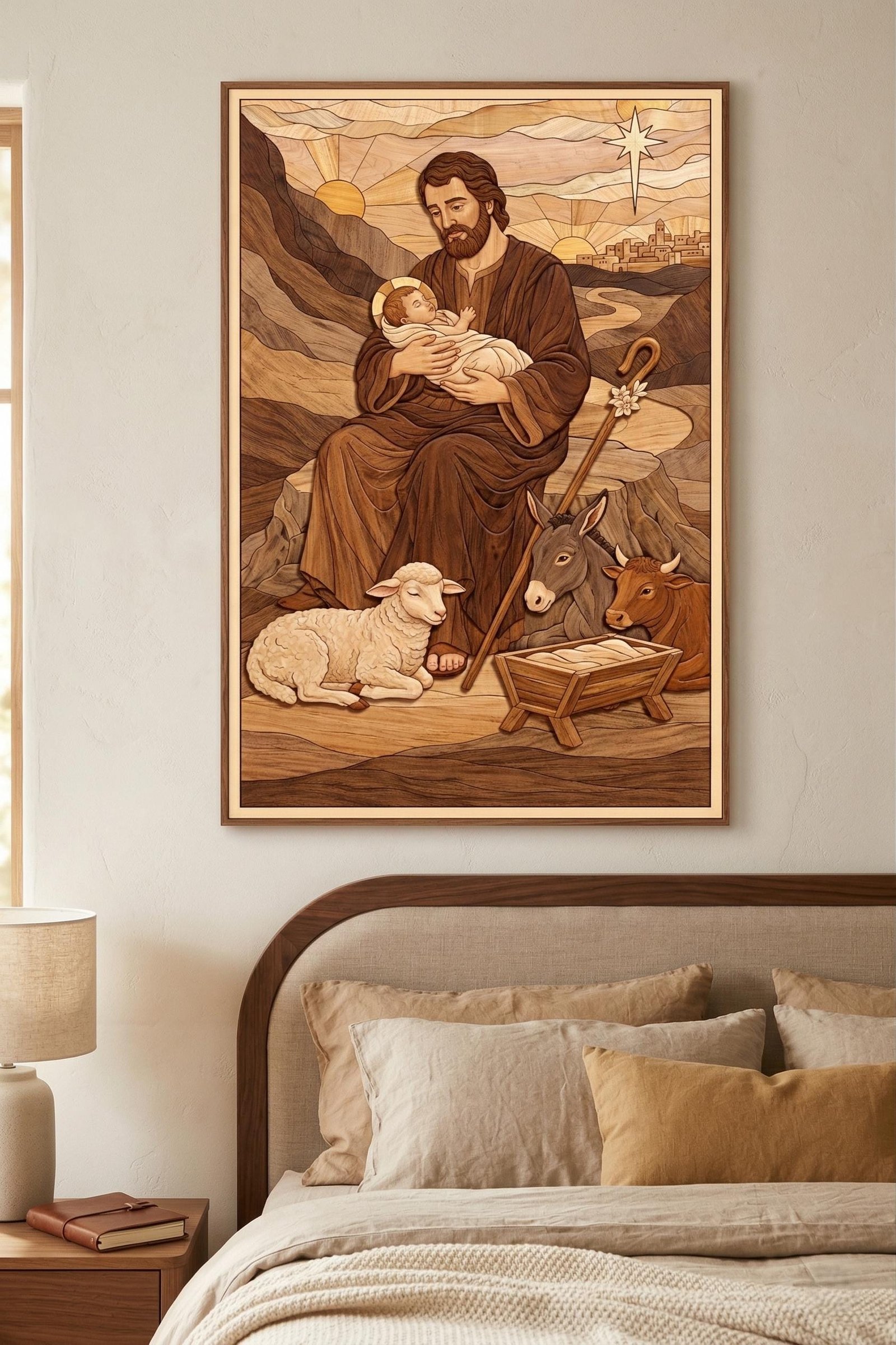 Christian Nativity Intarsia Pattern, Holy Family Scroll Saw Template (PDF Download)