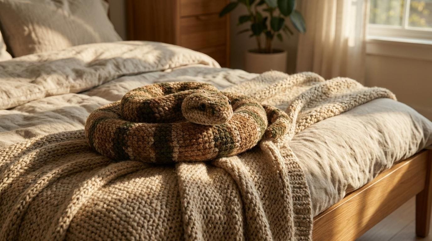 Coiled Striped Snake Crochet Pattern PDF, Cute Amigurumi Plush Doll, Realistic Snake Plush, Crochet Animal Pattern, Digital Download