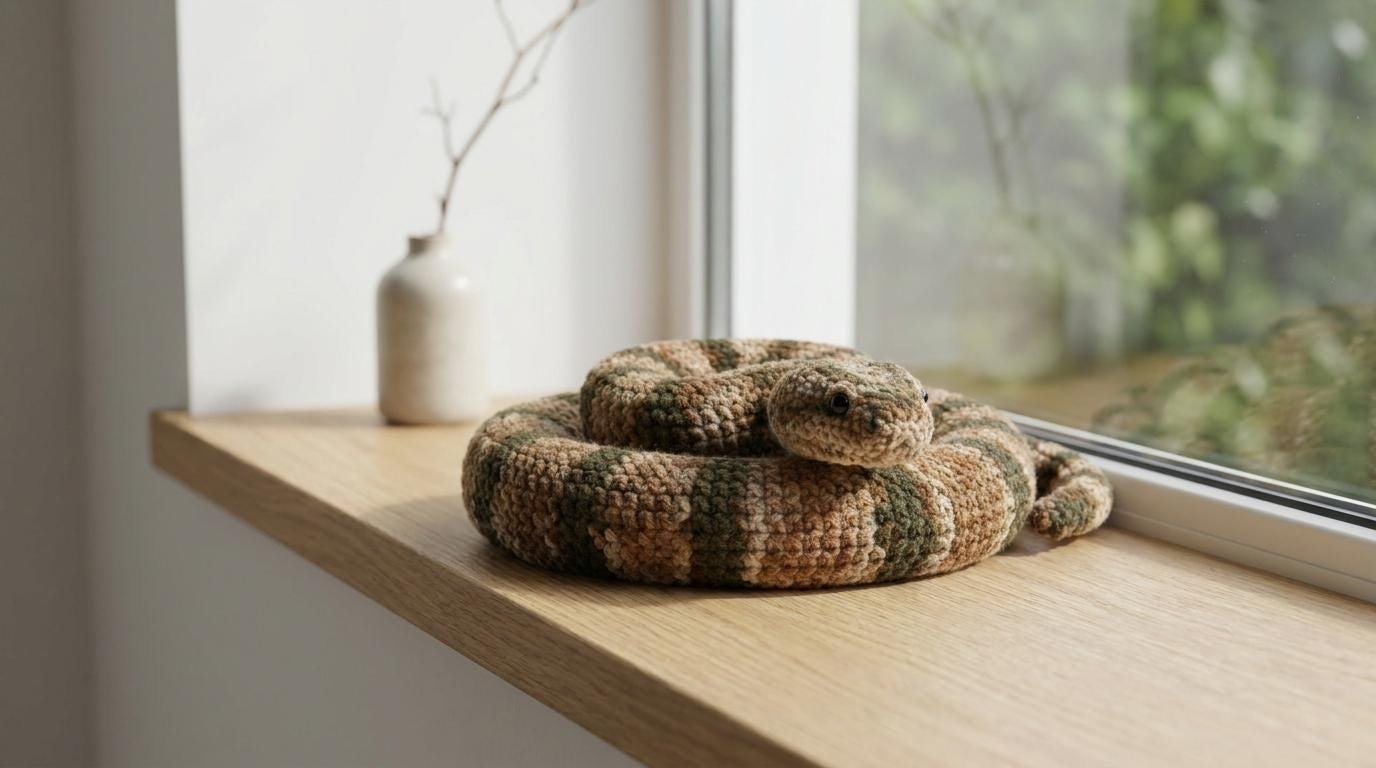Coiled Striped Snake Crochet Pattern PDF, Cute Amigurumi Plush Doll, Realistic Snake Plush, Crochet Animal Pattern, Digital Download