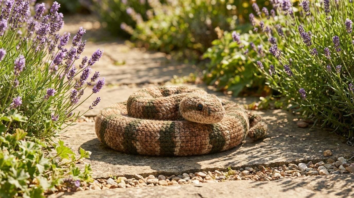 Coiled Striped Snake Crochet Pattern PDF, Cute Amigurumi Plush Doll, Realistic Snake Plush, Crochet Animal Pattern, Digital Download