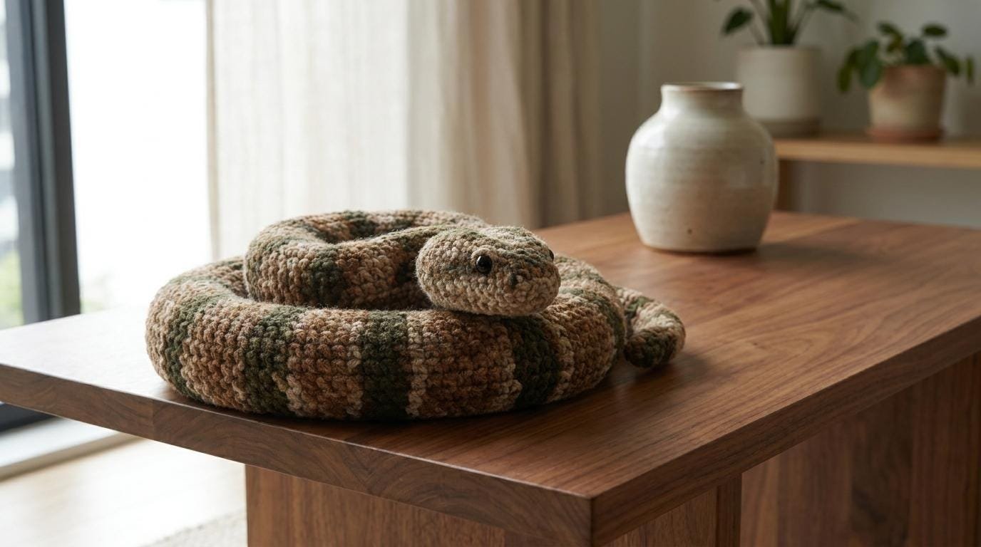 Coiled Striped Snake Crochet Pattern PDF, Cute Amigurumi Plush Doll, Realistic Snake Plush, Crochet Animal Pattern, Digital Download