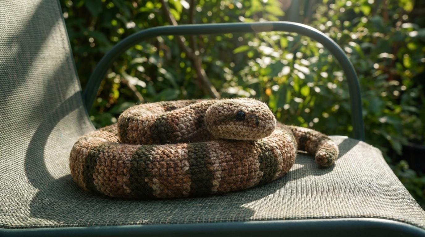 Coiled Striped Snake Crochet Pattern PDF, Cute Amigurumi Plush Doll, Realistic Snake Plush, Crochet Animal Pattern, Digital Download