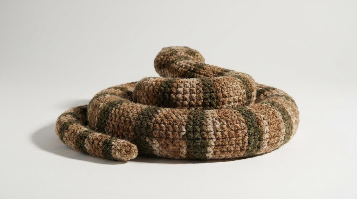 Coiled Striped Snake Crochet Pattern PDF, Cute Amigurumi Plush Doll, Realistic Snake Plush, Crochet Animal Pattern, Digital Download
