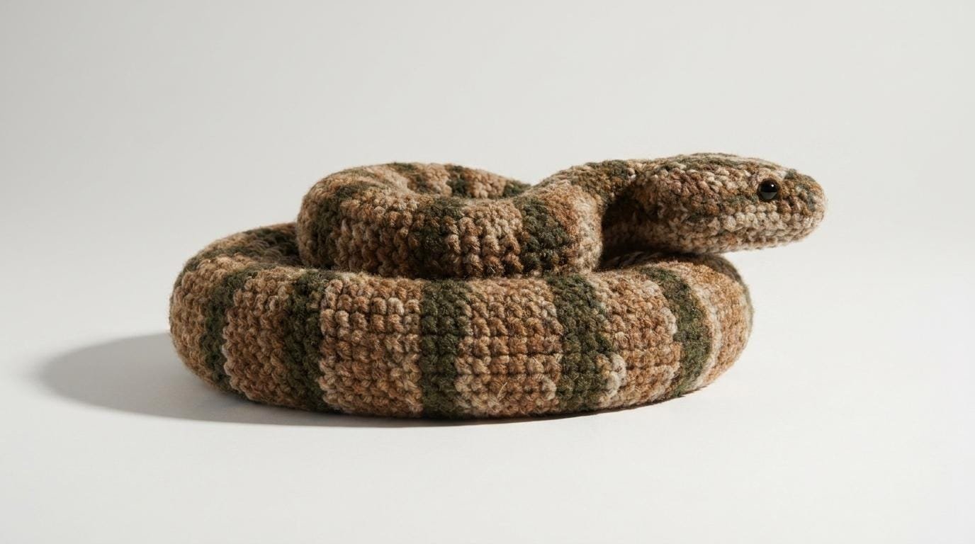 Coiled Striped Snake Crochet Pattern PDF, Cute Amigurumi Plush Doll, Realistic Snake Plush, Crochet Animal Pattern, Digital Download