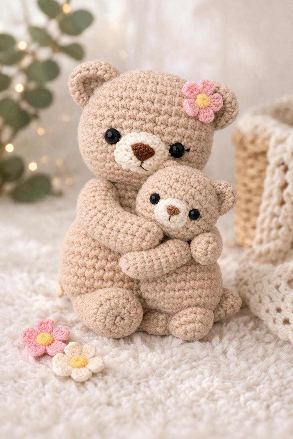 Crochet Mommy & Baby Bear Pattern | Beginner Friendly PDF Guide (Digital Download)