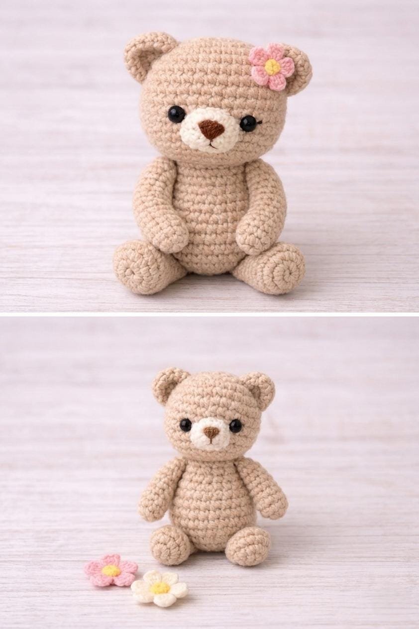 Crochet Mommy & Baby Bear Pattern | Beginner Friendly PDF Guide (Digital Download)