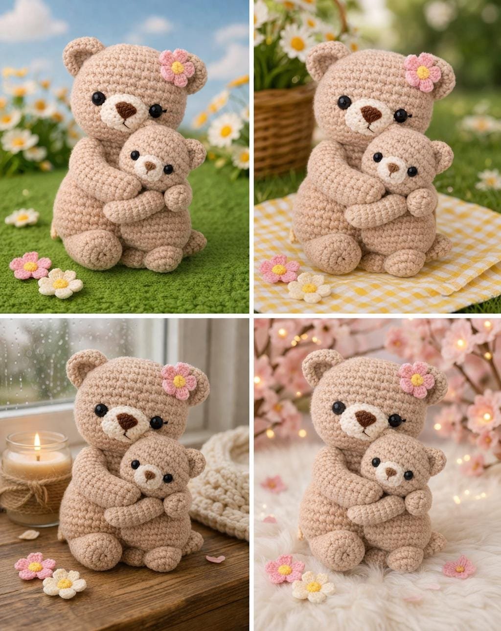 Crochet Mommy & Baby Bear Pattern | Beginner Friendly PDF Guide (Digital Download)