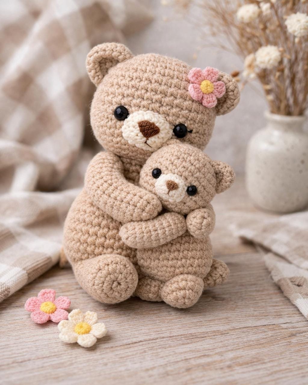 Crochet Mommy & Baby Bear Pattern | Beginner Friendly PDF Guide (Digital Download)