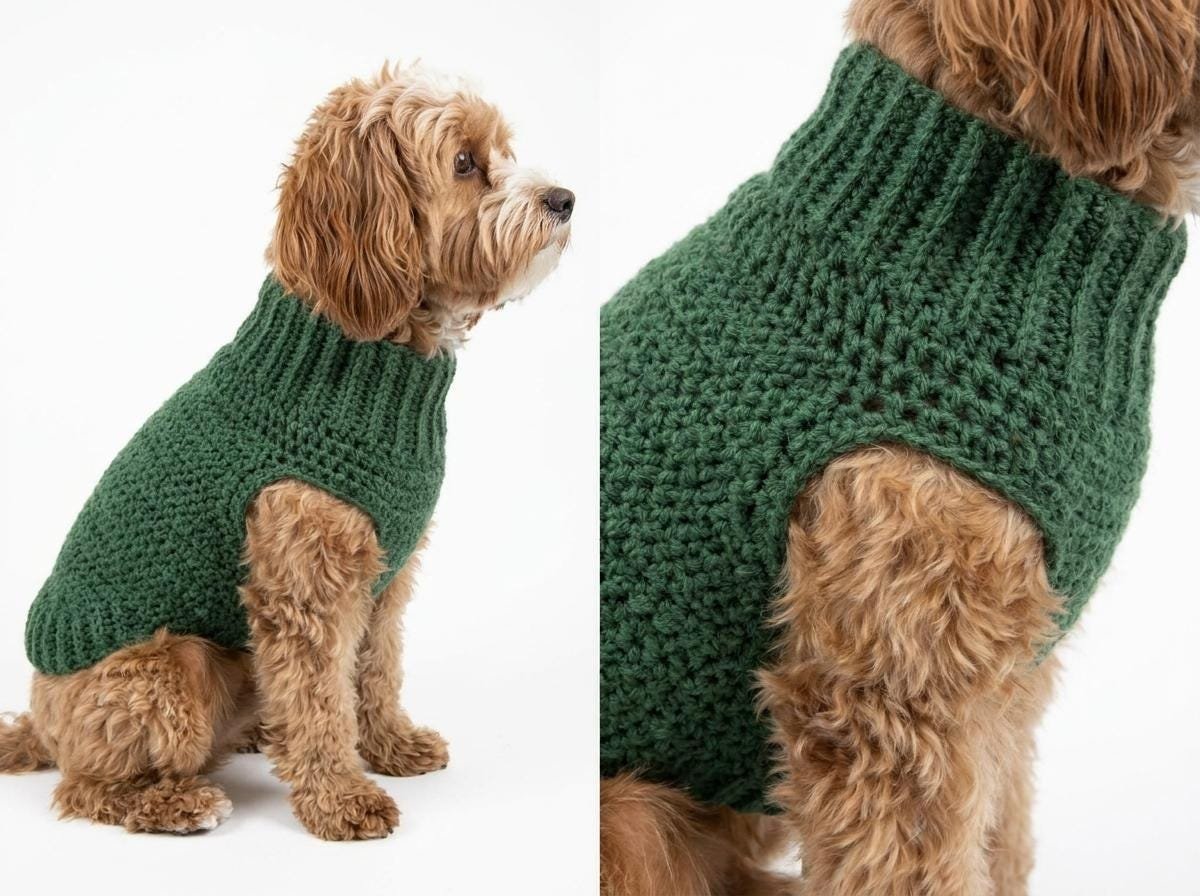 Customizable Crochet Dog Sweater Pattern – Beginner Friendly Pet Vest (PDF Download)
