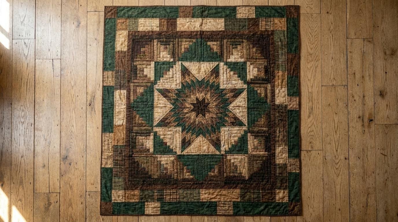 Earth & Timber Medallion Quilt Pattern | Rustic Star Patchwork (Digital Download)