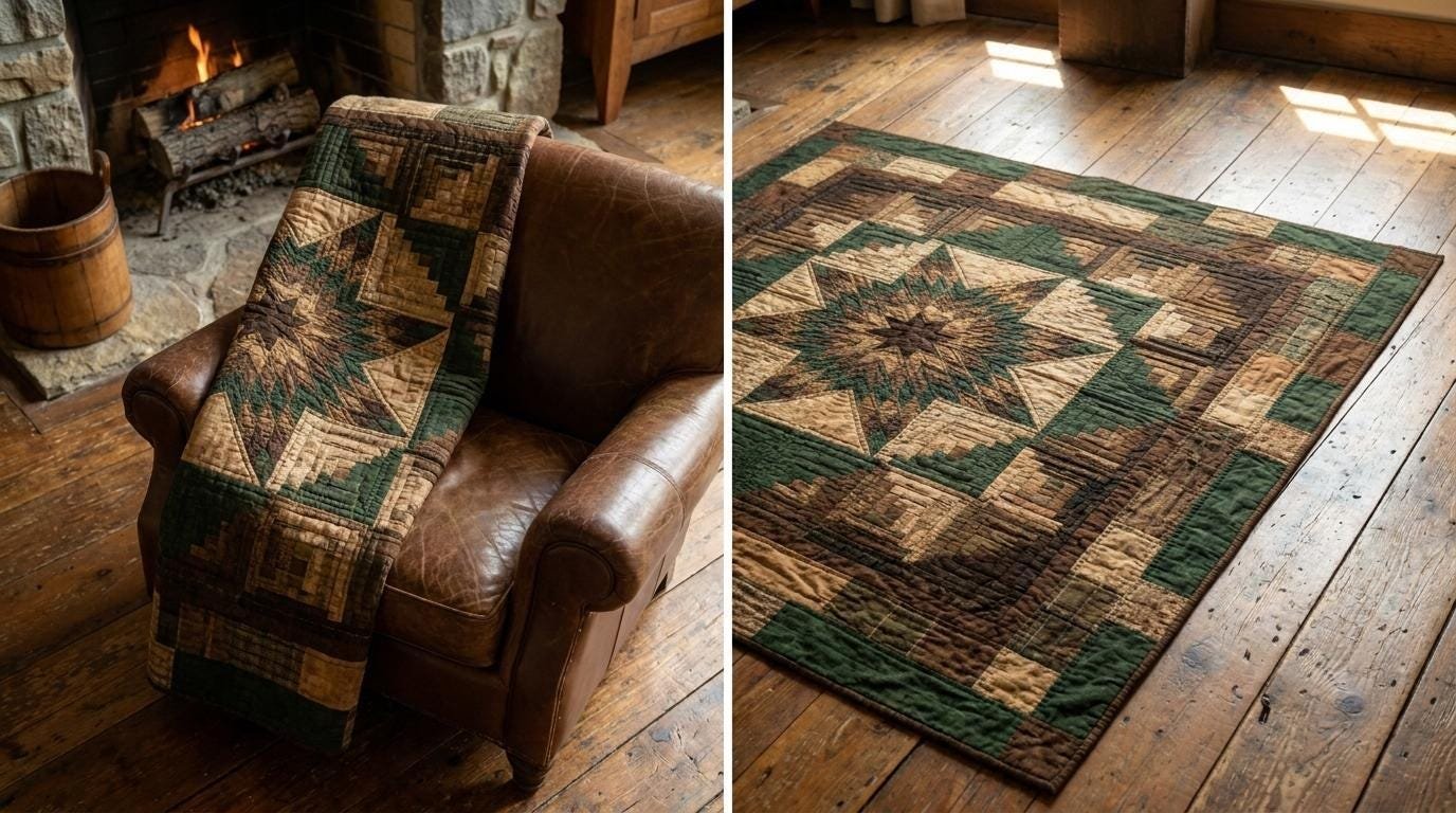 Earth & Timber Medallion Quilt Pattern | Rustic Star Patchwork (Digital Download)