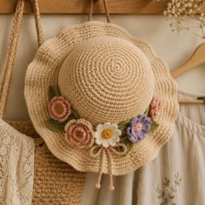 Floral Meadow Sun Hat crochet pdf guide