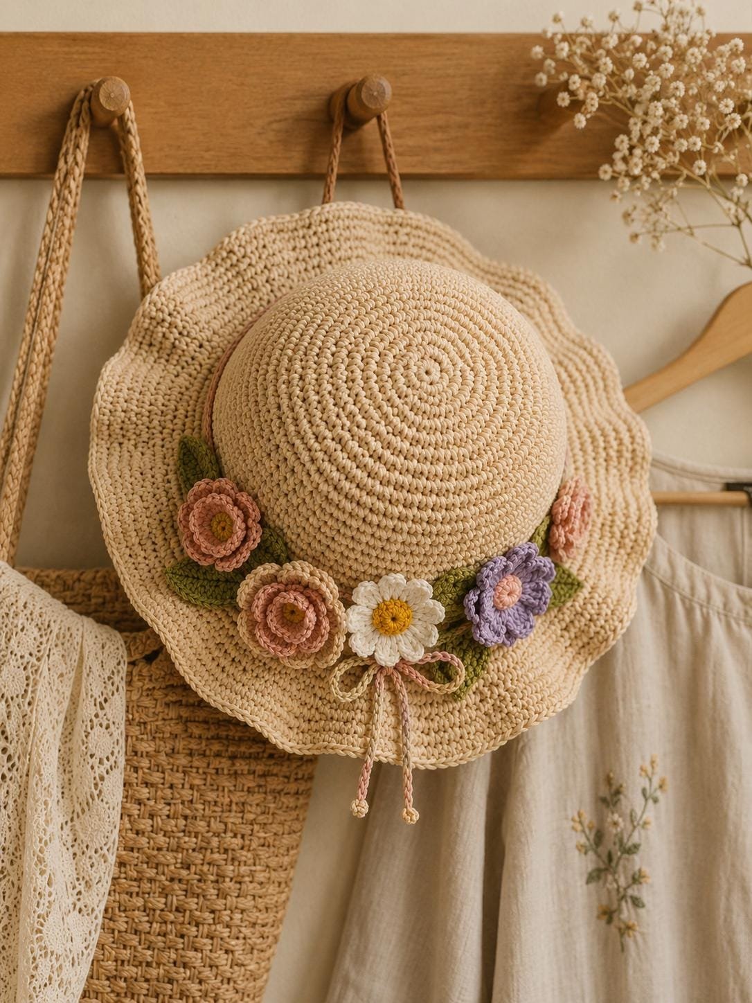 Floral Meadow Sun Hat crochet pdf guide