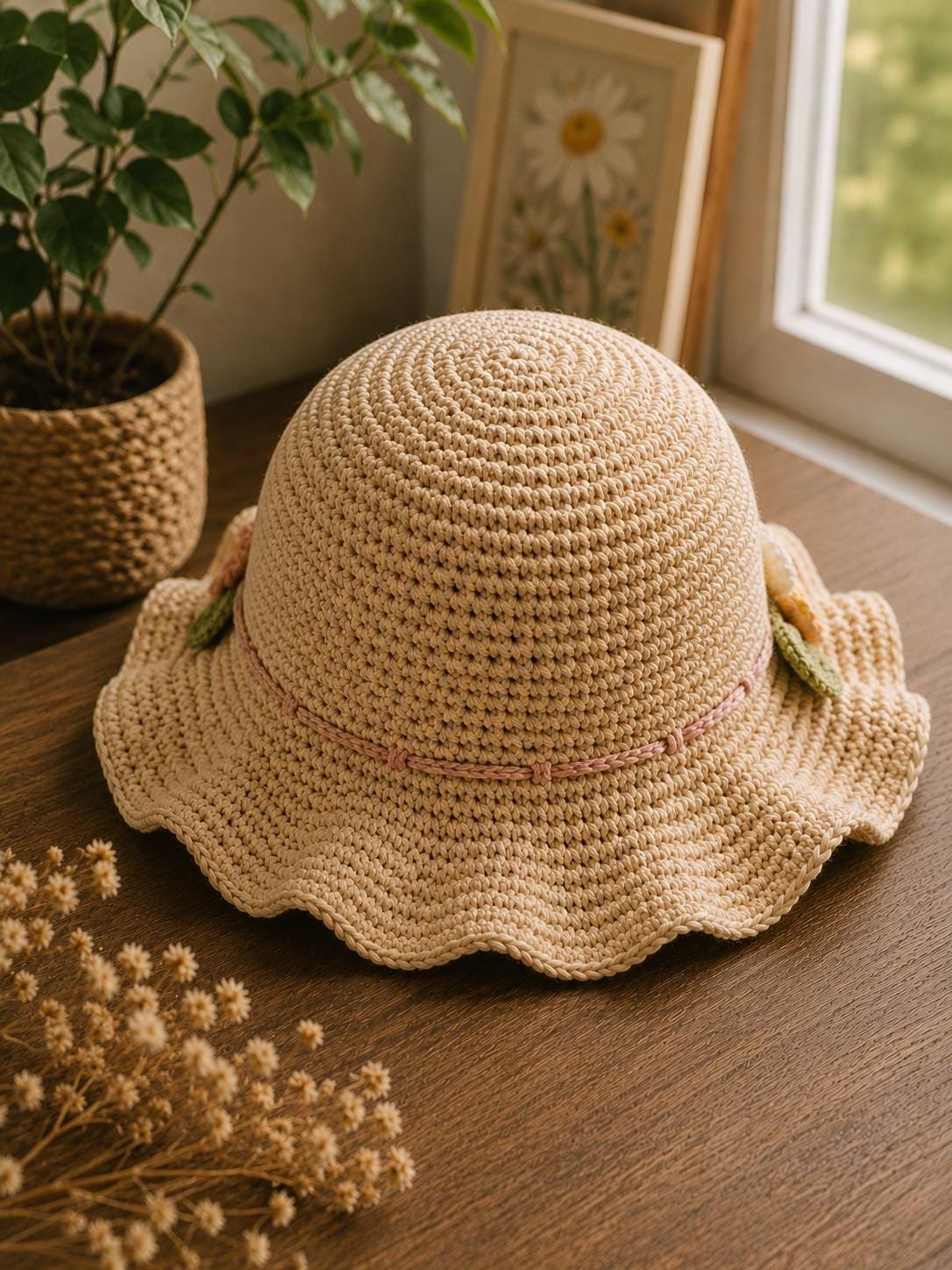 Floral Meadow Sun Hat crochet pdf guide