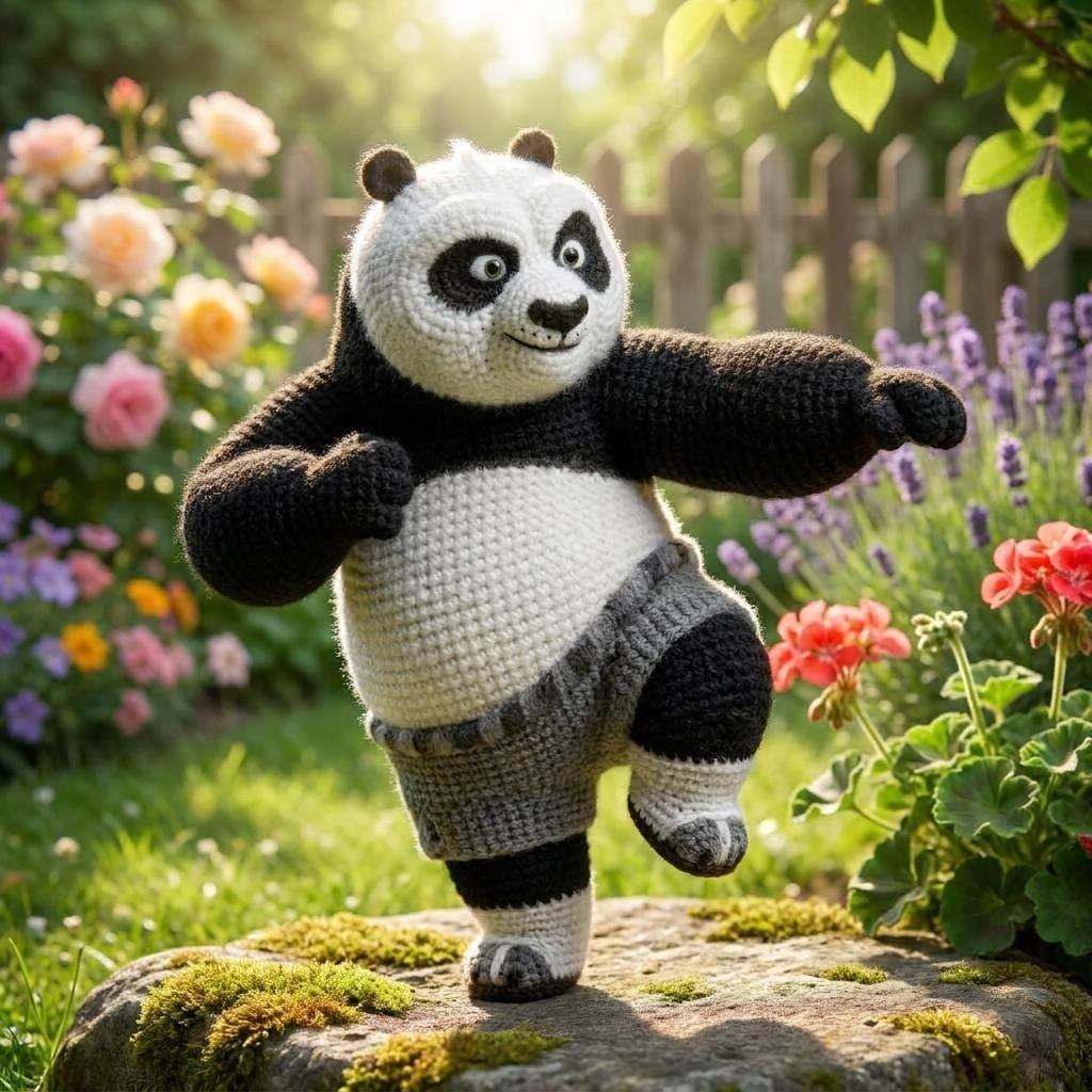 Kung Fu Panda Crochet Pattern, Martial Arts Amigurumi Plush Tutorial (PDF)