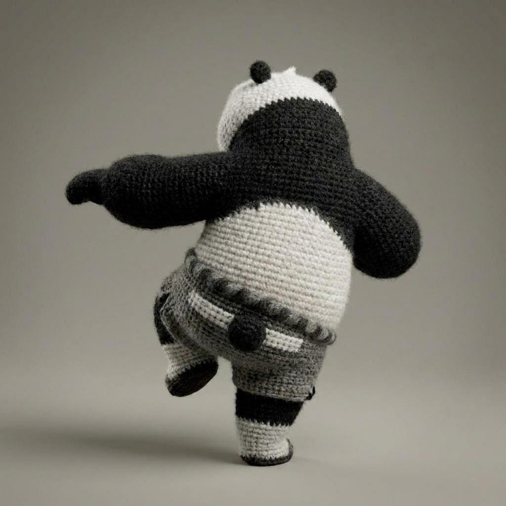 Kung Fu Panda Crochet Pattern, Martial Arts Amigurumi Plush Tutorial (PDF)