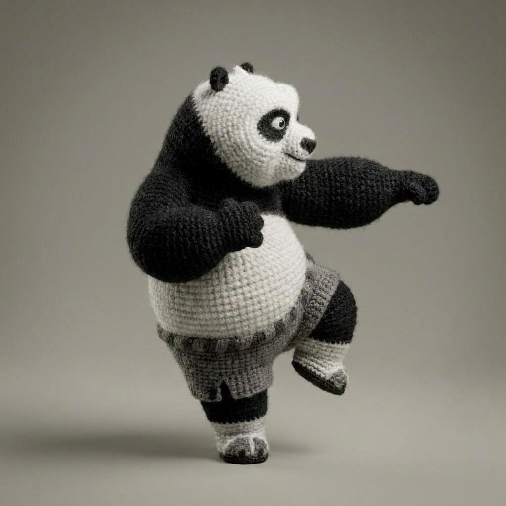 Kung Fu Panda Crochet Pattern, Martial Arts Amigurumi Plush Tutorial (PDF)