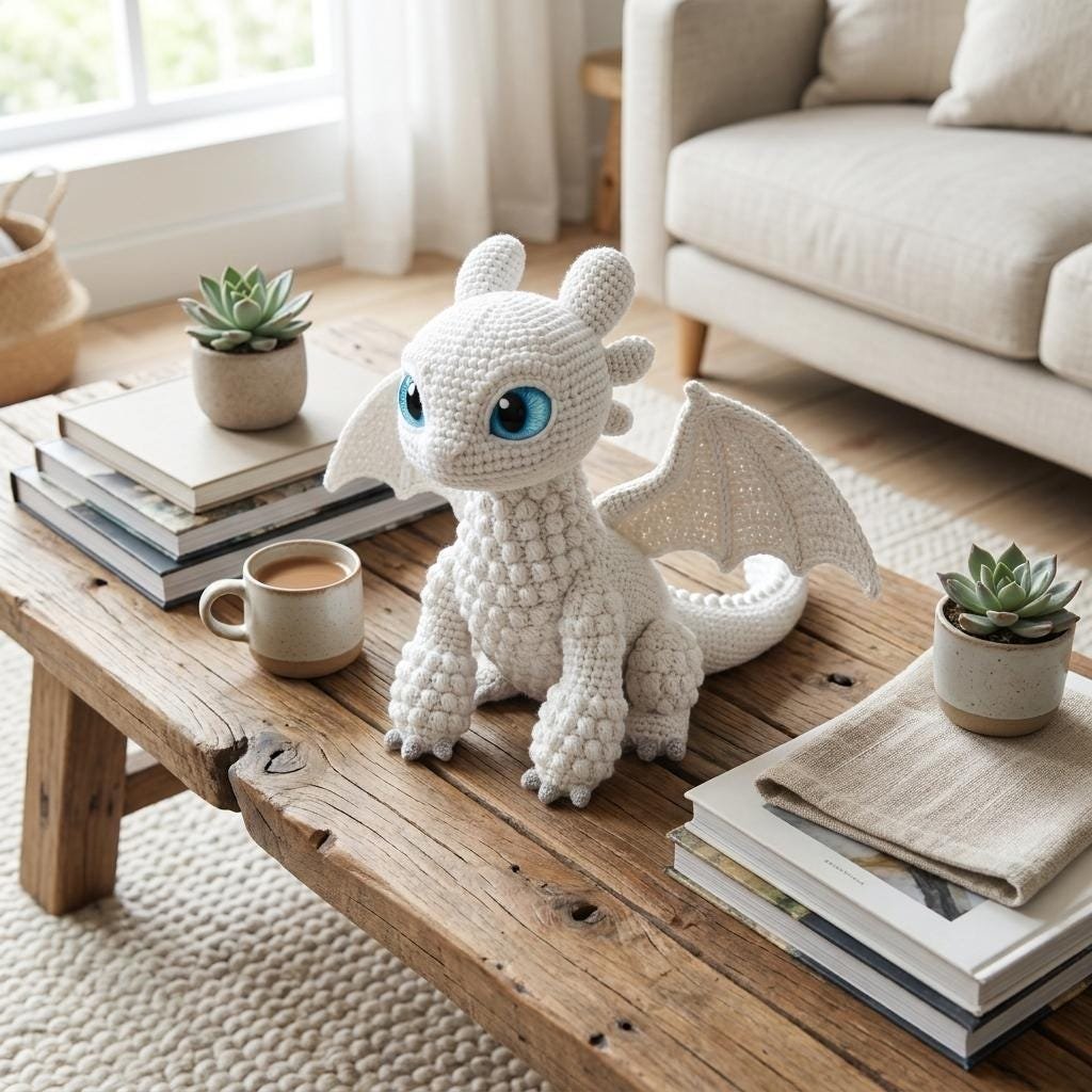 Light Fury Dragon Amigurumi Dragon | Beginner Friendly PDF Guide