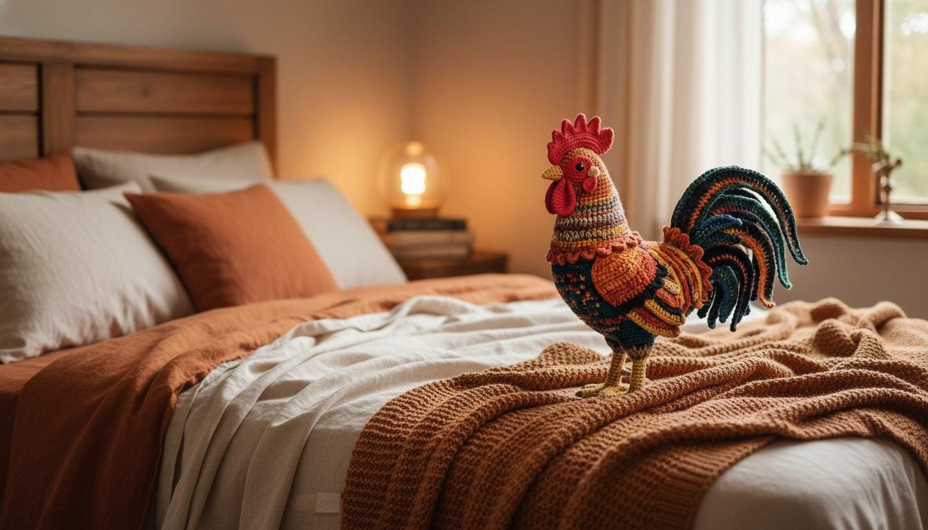 Majestic Meadow Rooster Amigurumi