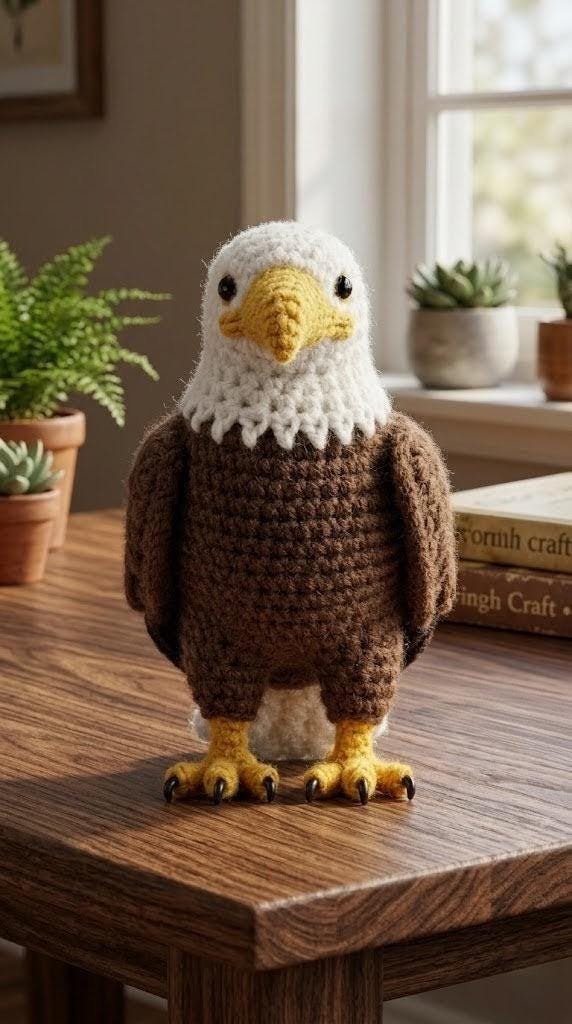 Majestic Raptor: Realistic Crochet Bald Eagle Amigurumi PDF Guide