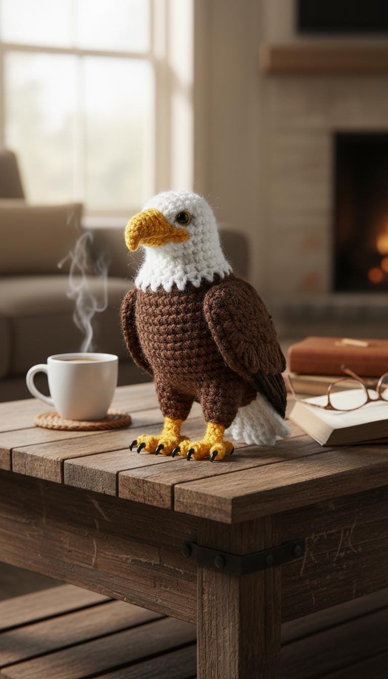 Majestic Raptor: Realistic Crochet Bald Eagle Amigurumi PDF Guide