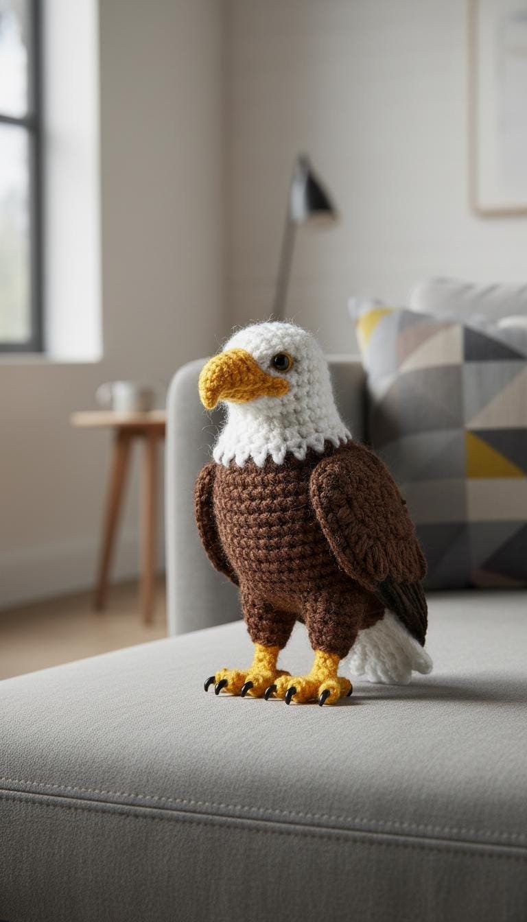 Majestic Raptor: Realistic Crochet Bald Eagle Amigurumi PDF Guide
