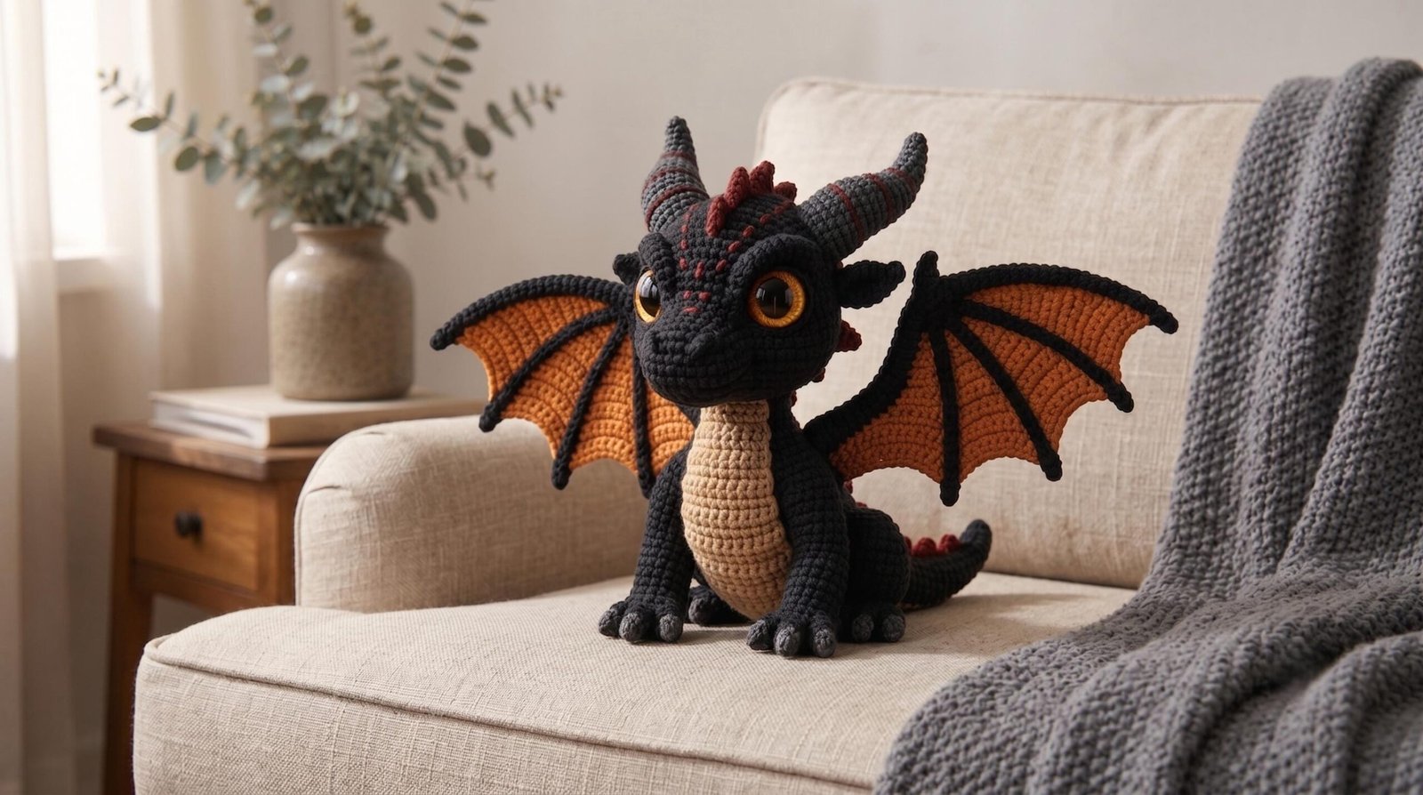 Midnight Ember Amigurumi Dragon crochet pdf guide