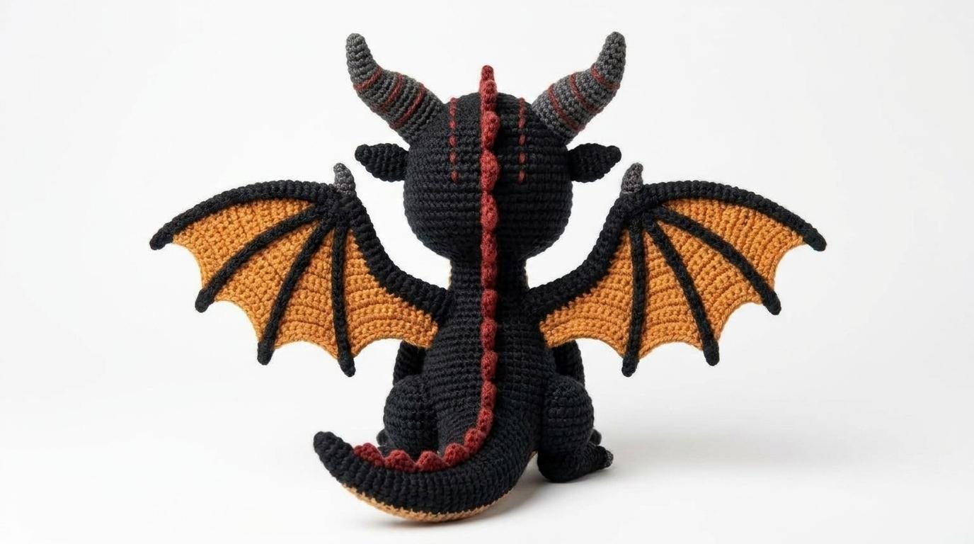 Midnight Ember Amigurumi Dragon crochet pdf guide