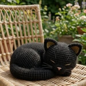Midnight Slumber Curled Cat Amigurumi PDF GUIDE