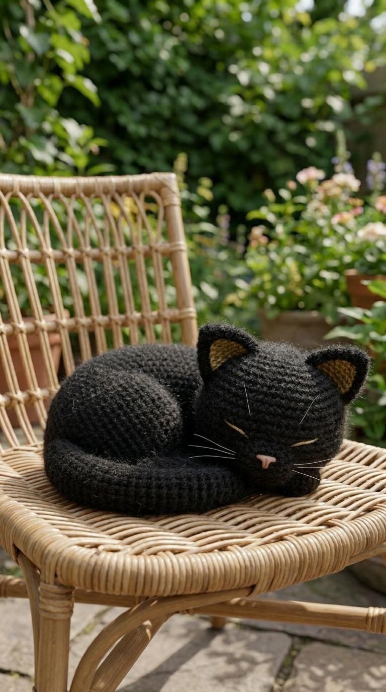Midnight Slumber Curled Cat Amigurumi PDF GUIDE