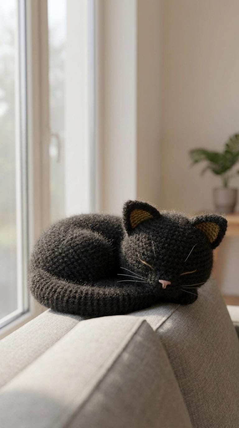 Midnight Slumber Curled Cat Amigurumi PDF GUIDE