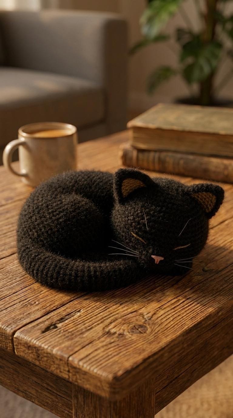 Midnight Slumber Curled Cat Amigurumi PDF GUIDE
