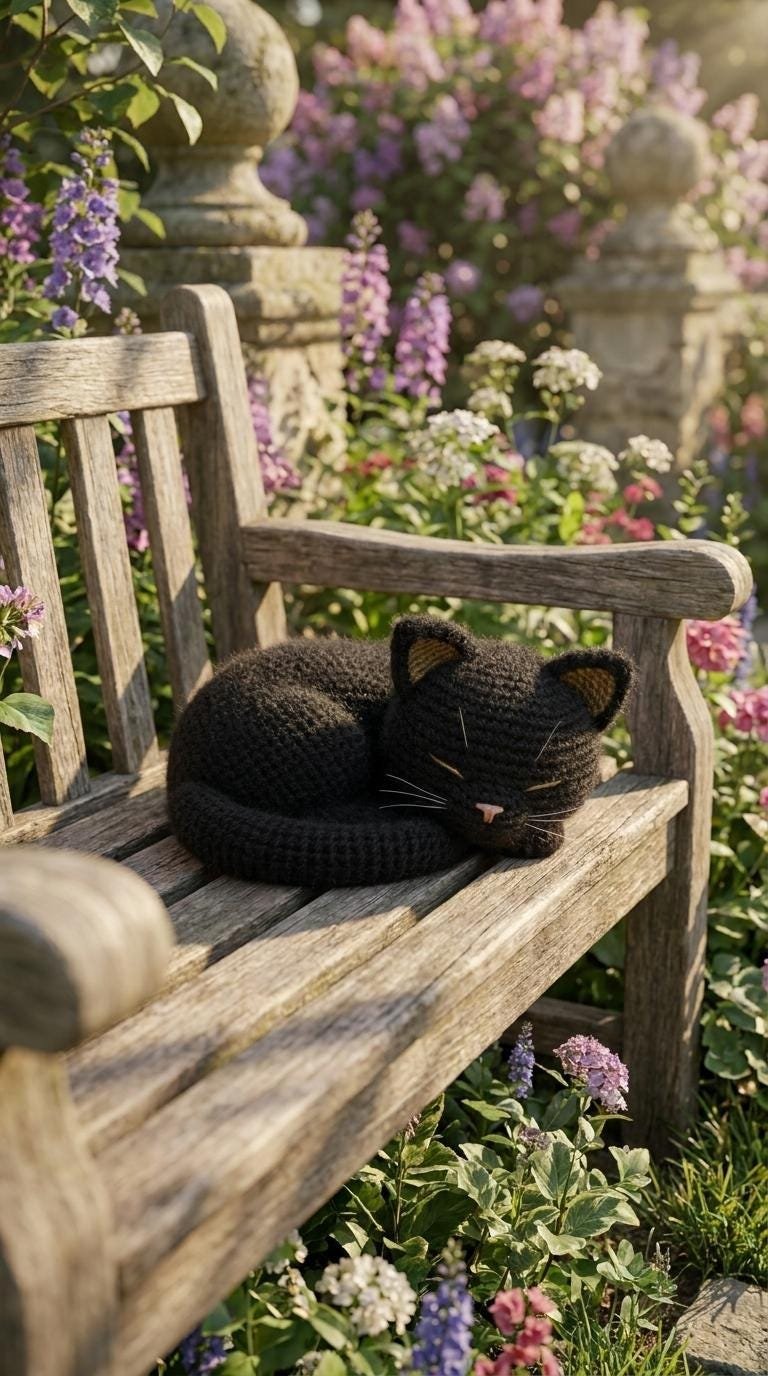 Midnight Slumber Curled Cat Amigurumi PDF GUIDE