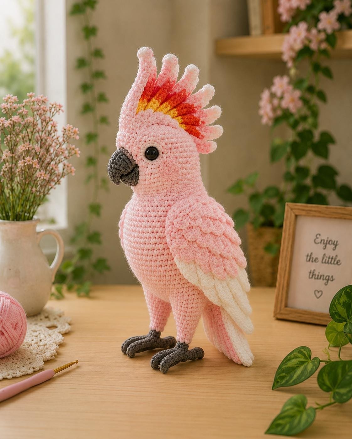 Pink Cockatoo crochet pdf guide