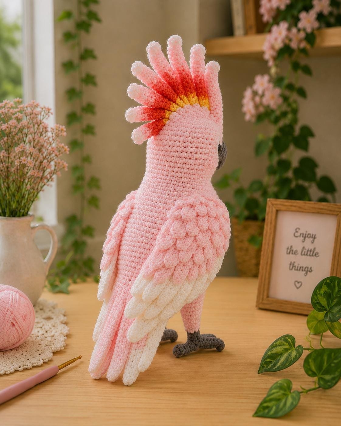 Pink Cockatoo crochet pdf guide