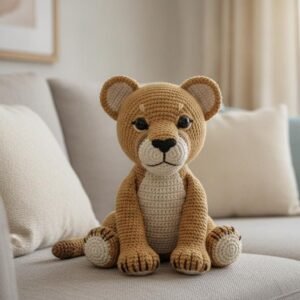 Realistic Cozy puma cub crochet pdf guide