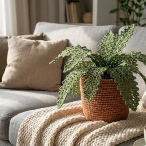 Realistic Crocheted Fern & Woven Terra Cotta Pot PDF GUIDE