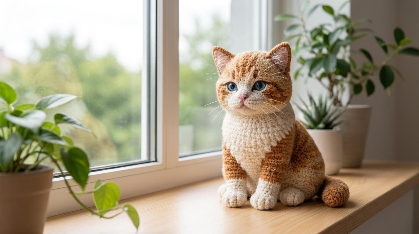 Realistic cute cat crochet pdf guide