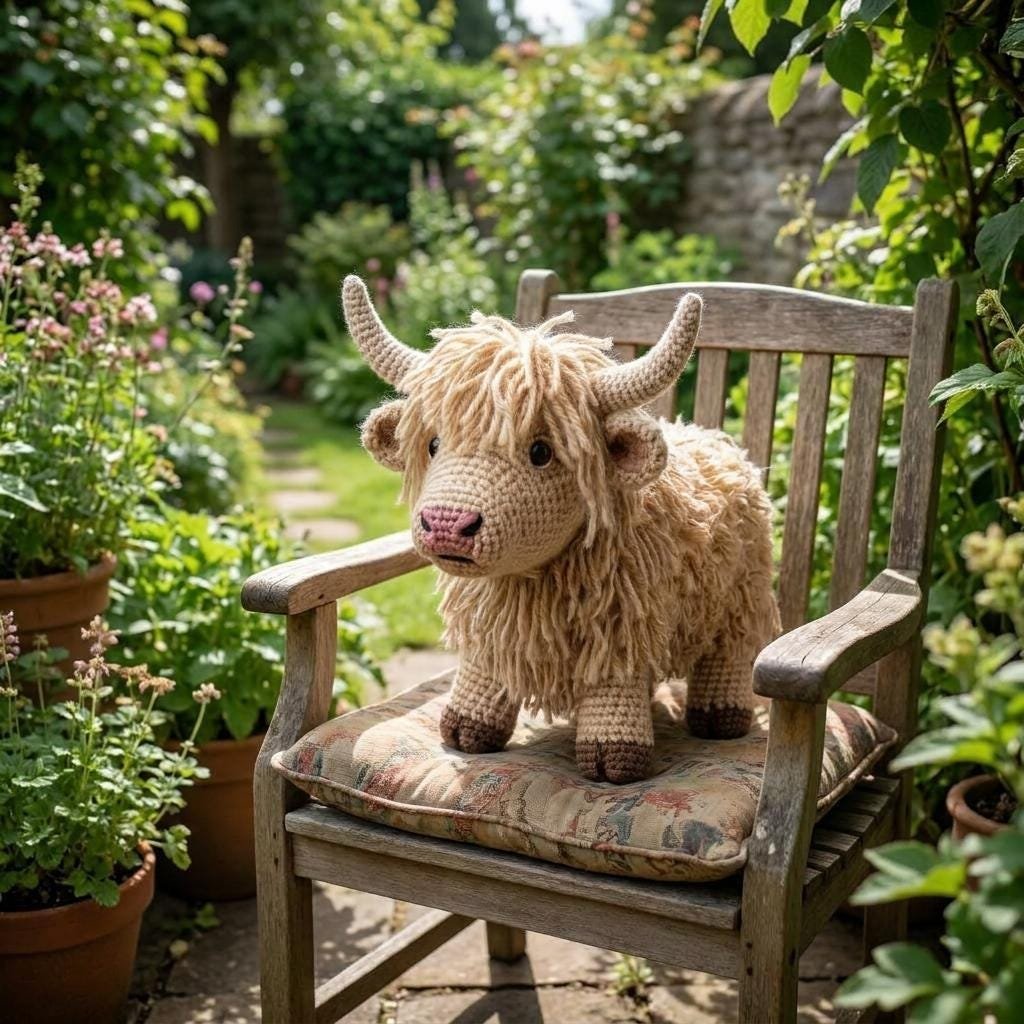 Realistic Fluffy Highland Cow Amigurumi PDF GUIDE