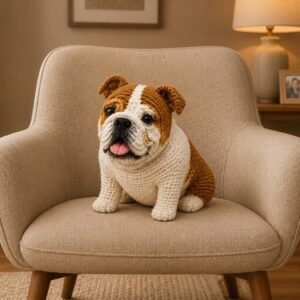 Realistic Sitting Bulldog crochet pdf guide