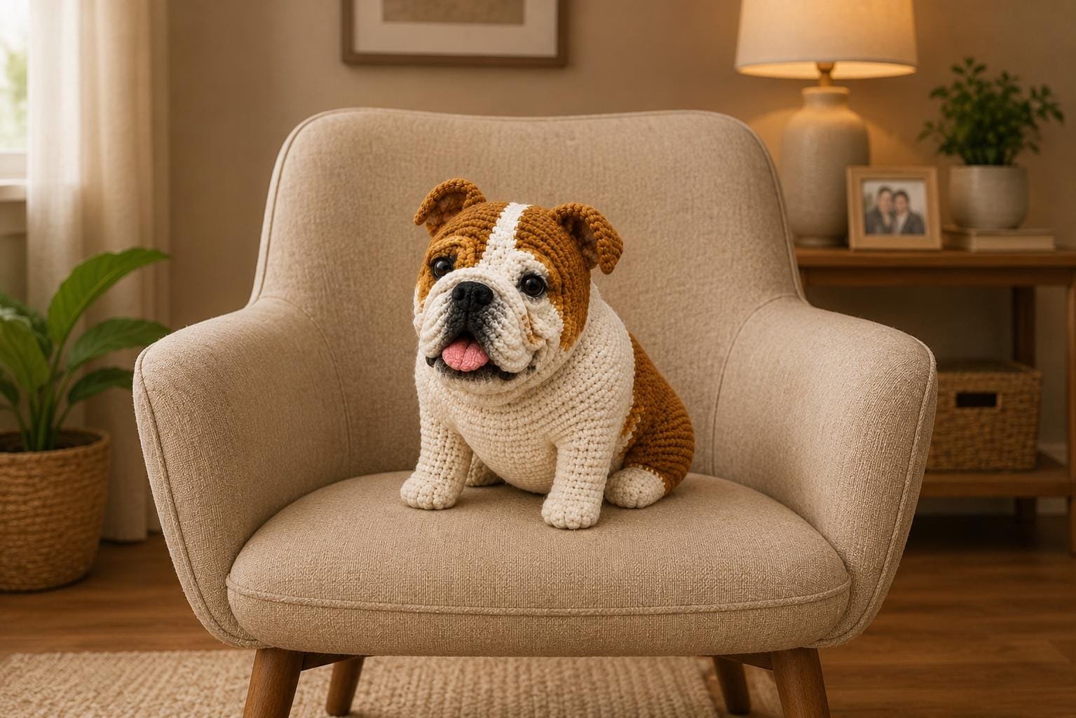 Realistic Sitting Bulldog crochet pdf guide