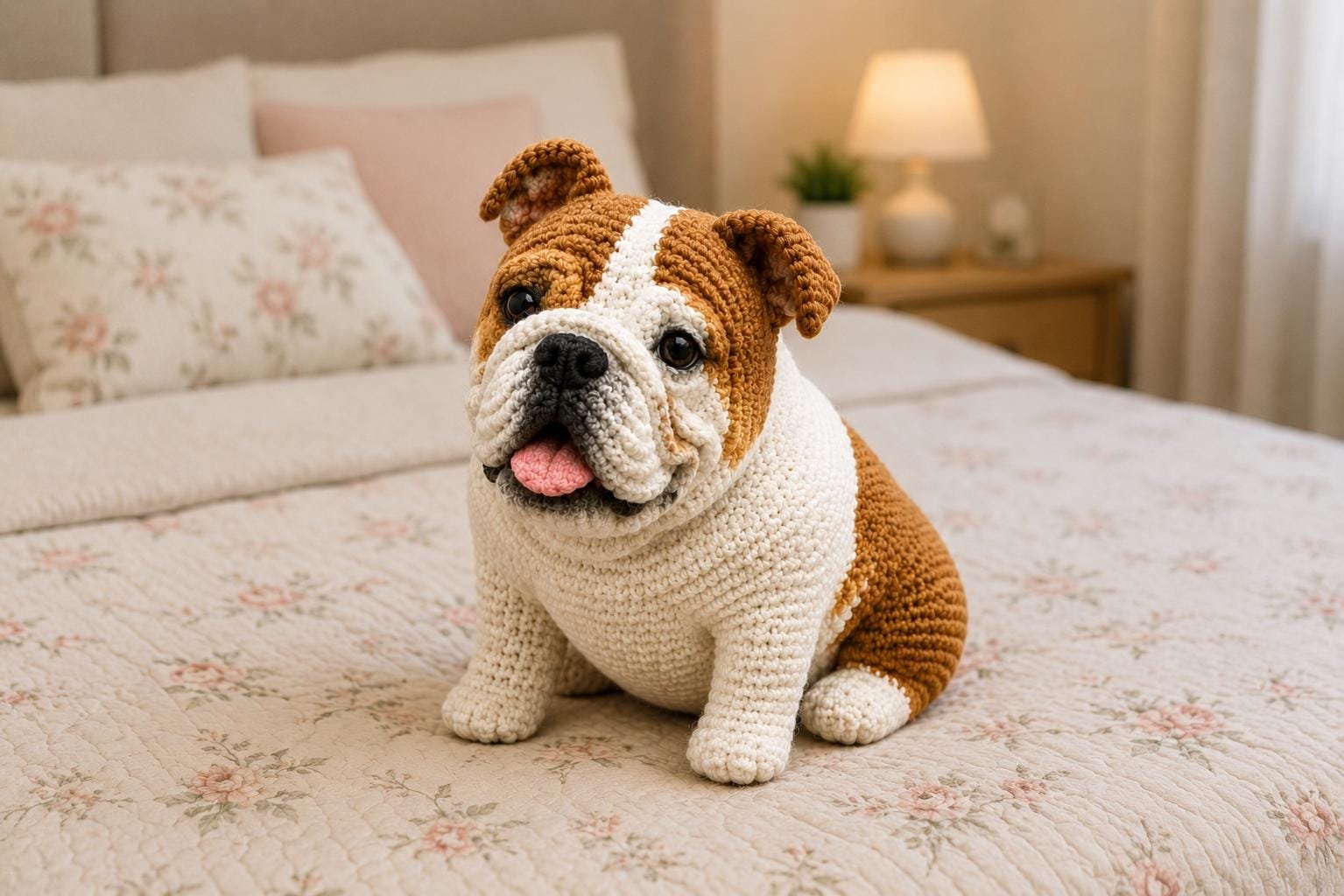 Realistic Sitting Bulldog crochet pdf guide