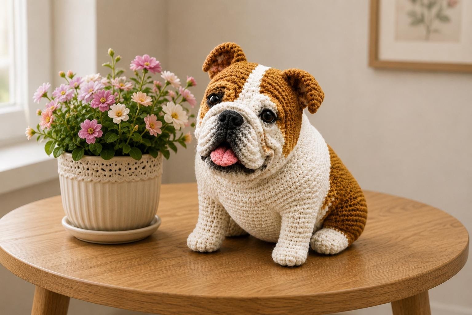 Realistic Sitting Bulldog crochet pdf guide