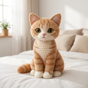 Realistic Tabby Cat Crochet Pattern, Amigurumi Kitten PDF Tutorial (Beginner Friendly)