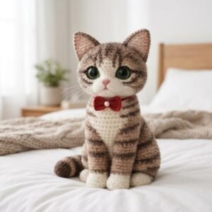 Realistic Tabby Cat Crochet Pattern, Amigurumi Kitten PDF Tutorial (Beginner Friendly)