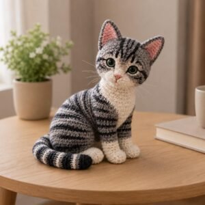 Realistic Tabby Cat Crochet Pattern: Lifelike Amigurumi Toy Guide (PDF)